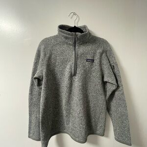 Patagonia Heather Gray Quarter Zip Fleece Sweater